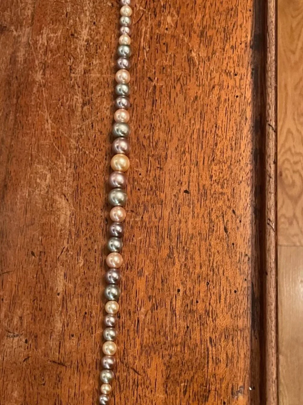 Vintage Graduated Multicolor Faux Pearl Statement Necklace